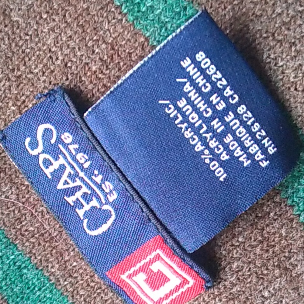 Chaps Mens Striped Rectangular Scarf - Picture 3 of 4